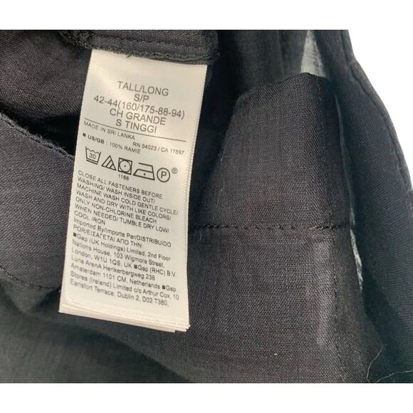 Banana Republic Black Blouse Semi Sheer Minimalist Classic Small Button Front - Picture 6 of 7